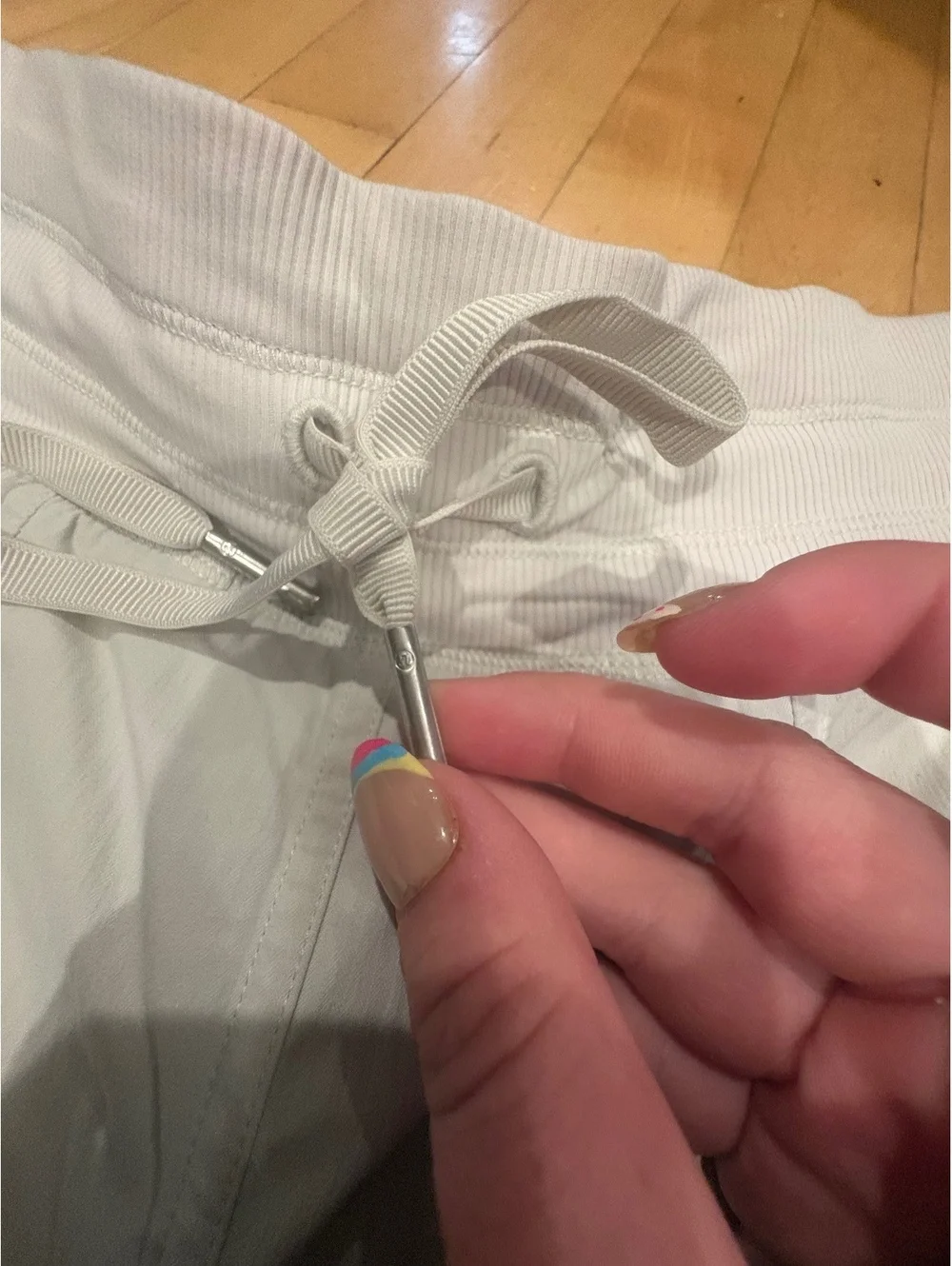 Lululemon grey white Athletic Pants with Drawstring Waist